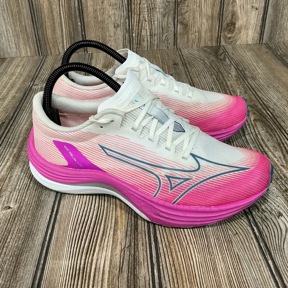 Mizuno Wave Rebellion Sonic Women's US Size 8 J1GD233521 White Pink Athletic